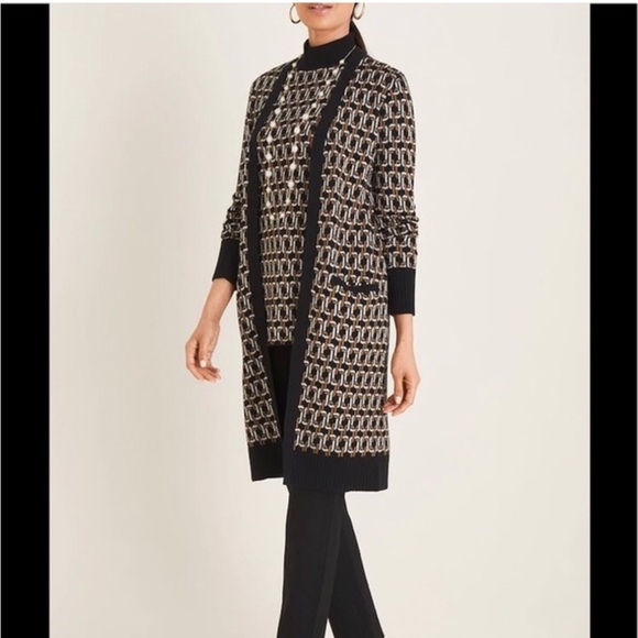 Chico's Chain Geometric Knit Tank & Cardigan Set Sizes XL XXL - Picture 3 of 16